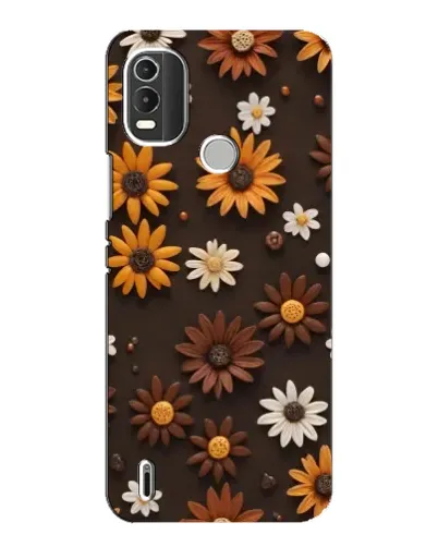 Чохол для Nokia C21 Plus з картинкою «Візерунок з маленьких соняшників»