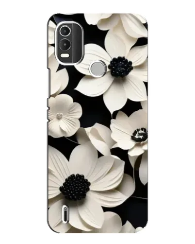 Чохол для Nokia C21 Plus з картинкою «Об'ємні білі квіти»
