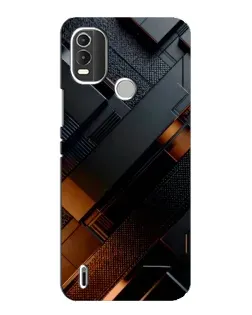 Чохол для Nokia C21 Plus з картинкою «Чорні геометричні блоки»