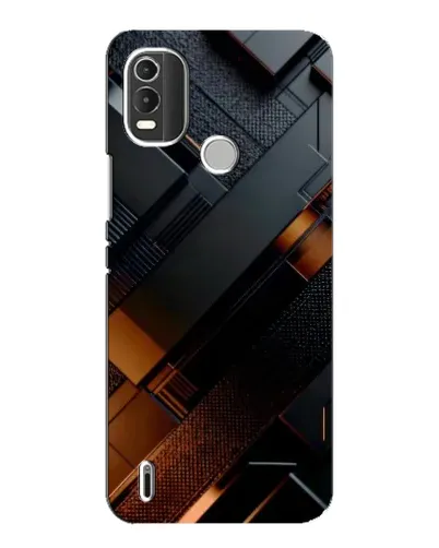 Чохол для Nokia C21 Plus з картинкою «Чорні геометричні блоки»