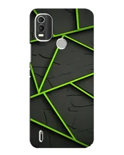Чохол для Nokia C21 Plus з картинкою «Зелені геометричні лінії»