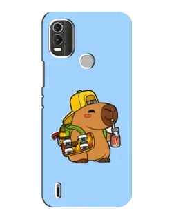 Чохол для Nokia C21 Plus з картинкою «Капібара на скейті»