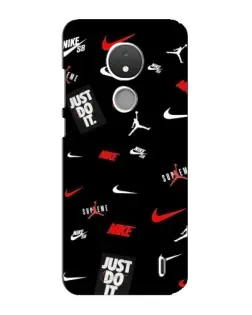 Чехол для Nokia C21 с картинкой «Nike Mix Pattern»