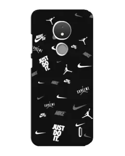 Чехол для Nokia C21 с картинкой «Nike Black Pattern»
