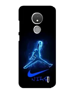 Чехол для Nokia C21 с картинкой «Jordan Neon Blue»