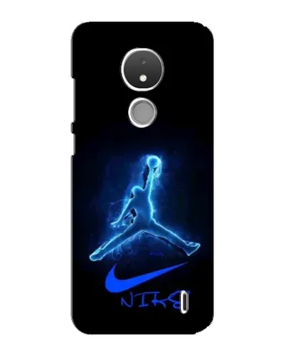 Чехол для Nokia C21 с картинкой «Jordan Neon Blue»
