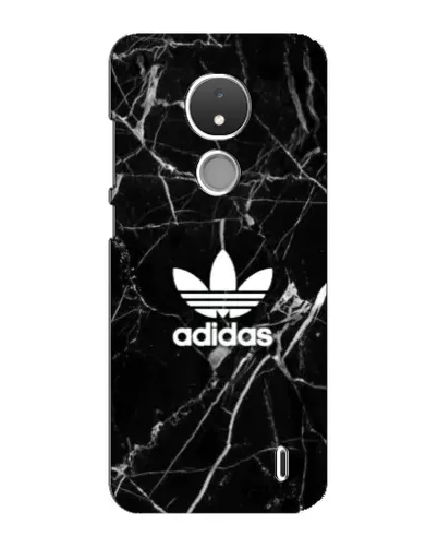 Чехол для Nokia C21 с картинкой «Белый мрамор Adidas»