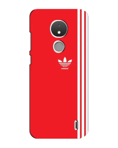 Чехол для Nokia C21 с картинкой «Красный минимализм Adidas»