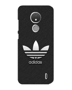 Чехол для Nokia C21 с картинкой «Adidas Карбоновая текстура»