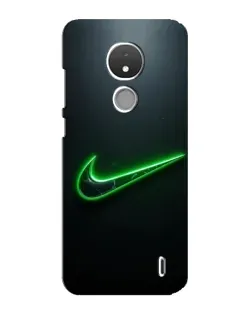 Чехол для Nokia C21 с картинкой «Неоновый контур Nike»