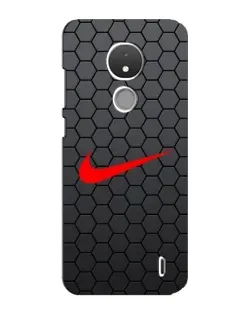 Чехол для Nokia C21 с картинкой «Nike — карбоновая сетка»