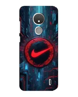 Чехол для Nokia C21 с картинкой «Техногенный стиль Nike»