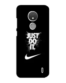 Чехол для Nokia C21 с картинкой «Текстовый принт Nike»