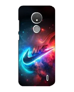 Чехол для Nokia C21 с картинкой «Огненный логотип Nike»