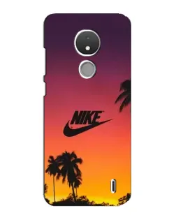 Чехол для Nokia C21 с картинкой «Nike на закате солнца»