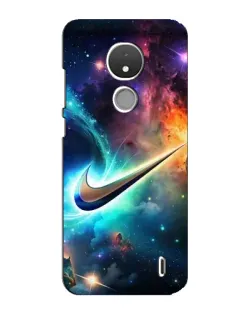 Чехол для Nokia C21 с картинкой «Космический Nike Swoosh»