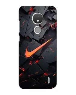 Чехол для Nokia C21 с картинкой «Nike — эффект разломов»