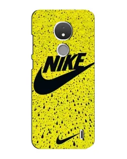 Чехол для Nokia C21 с картинкой «Желтый текстурный Nike»