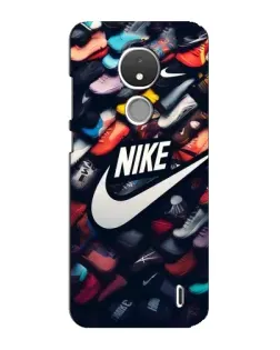 Чехол для Nokia C21 с картинкой «Коллекция кроссовок Nike»