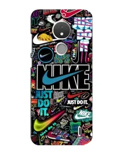 Чехол для Nokia C21 с картинкой «Яркий коллаж Nike»