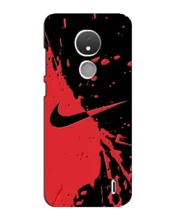 Чехол для Nokia C21 с картинкой «Красные брызги Nike»