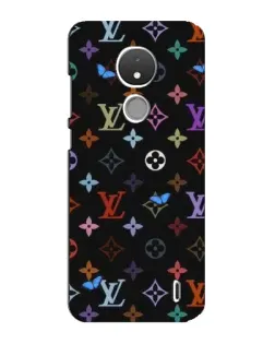 Чехол для Nokia C21 с картинкой «Цветная монограмма LV»