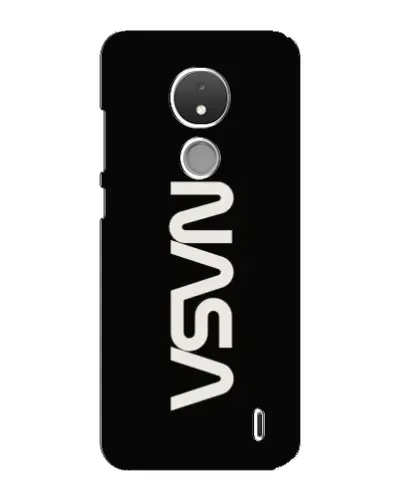 Чехол для Nokia C21 с картинкой «NASA — вертикальный логотип»