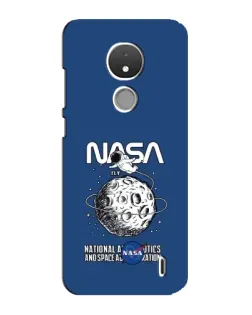 Чехол для Nokia C21 с картинкой «NASA — лунная миссия»