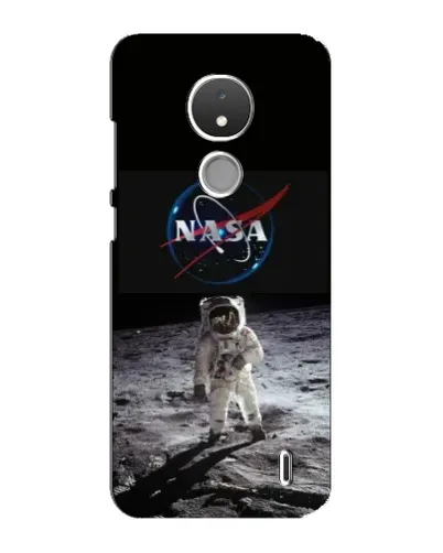 Чехол для Nokia C21 с картинкой «Астронавт на Луне»