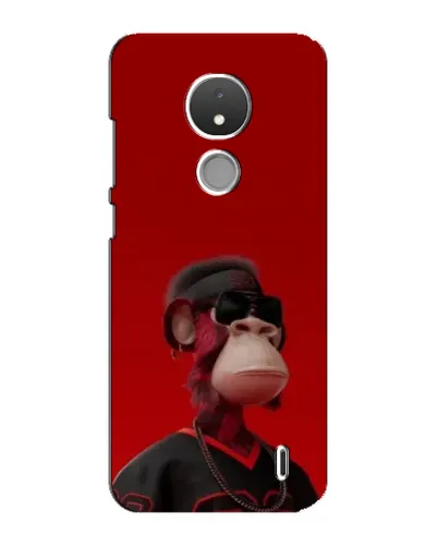Чехол для Nokia C21 с картинкой «Bored Ape в красном»