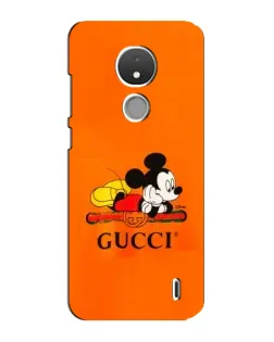 Чехол для Nokia C21 с картинкой «Микки Маус Gucci — оранж»