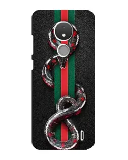 Чехол для Nokia C21 с картинкой «Gucci — змея на полосе»