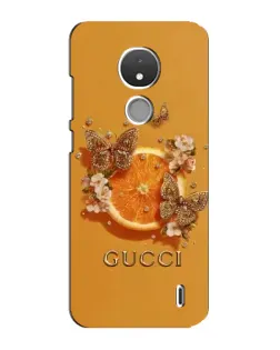 Чехол для Nokia C21 с картинкой «Gucci — золотые бабочки»