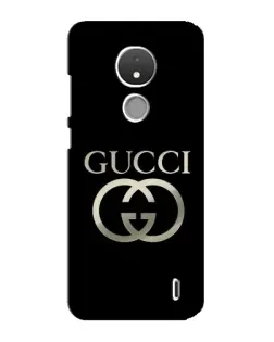 Чехол для Nokia C21 с картинкой «Gucci — золото на черном»