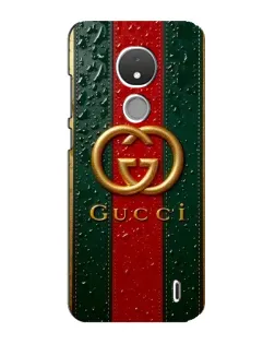 Чехол для Nokia C21 с картинкой «Gucci — фирменная полоса и золото»