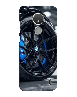 Чехол для Nokia C21 с картинкой «Колесо BMW вблизи»