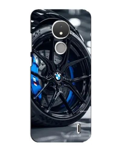 Чехол для Nokia C21 с картинкой «Колесо BMW вблизи»
