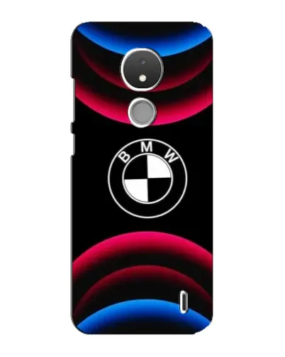 Чехол для Nokia C21 с картинкой «Логотип BMW и неоновые дуги»