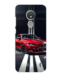 Чехол для Nokia C21 с картинкой «Красная BMW на дороге»