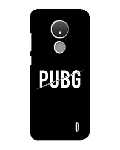 Чехол для Nokia C21 с картинкой «PUBG — белый логотип»