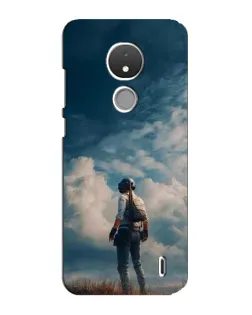 Чехол для Nokia C21 с картинкой «Герой PUBG на скале»