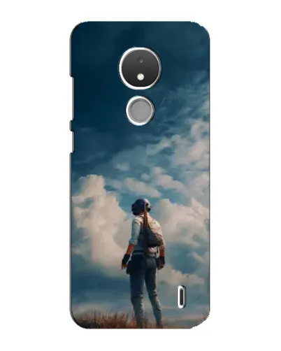 Чехол для Nokia C21 с картинкой «Герой PUBG на скале»