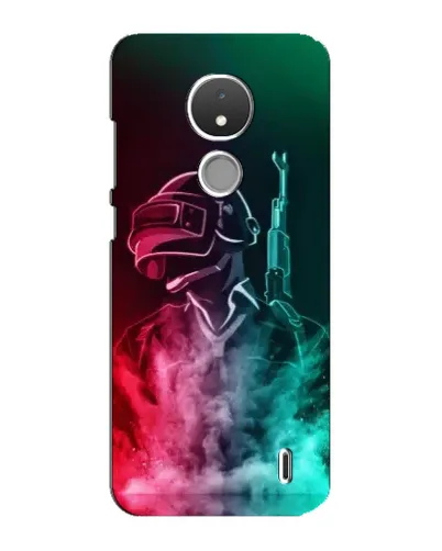 Чехол для Nokia C21 с картинкой «PUBG — огненный воин»