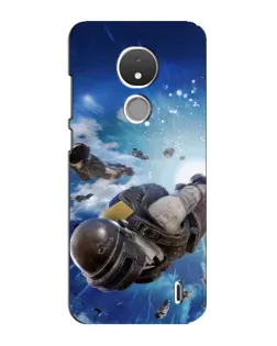 Чехол для Nokia C21 с картинкой «Десант PUBG — прыжок»