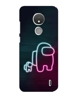 Чехол для Nokia C21 с картинкой «Among Us неон-арт»