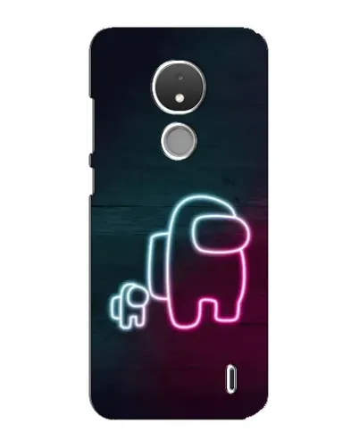 Чехол для Nokia C21 с картинкой «Among Us неон-арт»