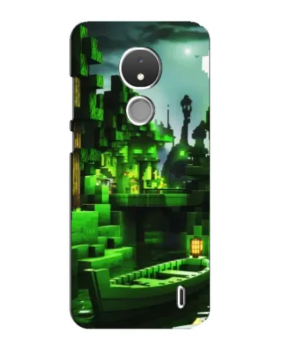 Чехол для Nokia C21 с картинкой «Minecraft лесной пейзаж»
