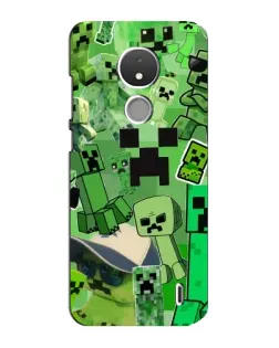 Чехол для Nokia C21 с картинкой «Криперы Minecraft»