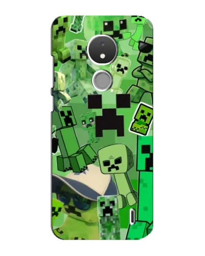 Чехол для Nokia C21 с картинкой «Криперы Minecraft»