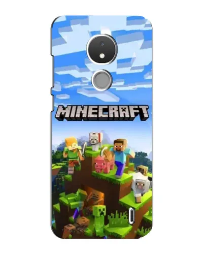 Чехол для Nokia C21 с картинкой «Minecraft классический мир»